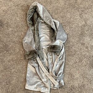 Pottery Barn Gray Faux Fur Throw